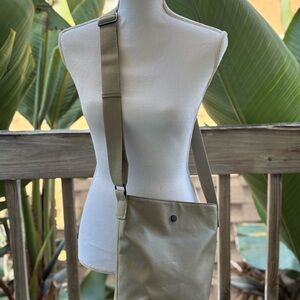 Zara Men’s  Rubberized Finish Messenger Bag -Beige